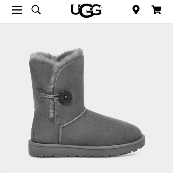 UGG gray Bailey Button sz 7 - Picture 2 of 16